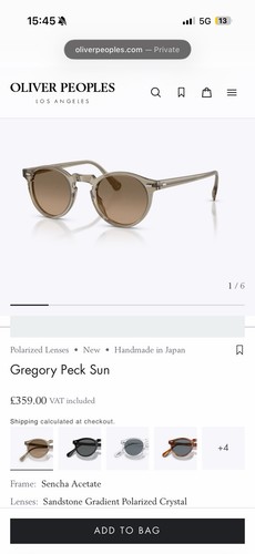 New oliver peoples gregory - oliver,